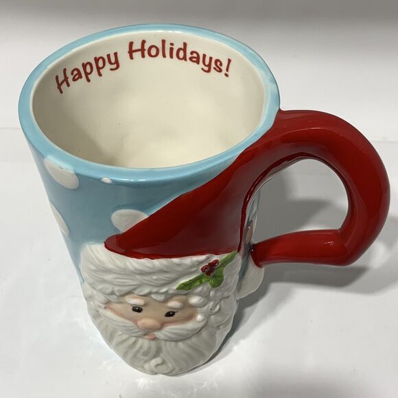2016 Fitz And Floyd Holiday Hoot 14 Oz Santa Mug - Picture 2 of 5